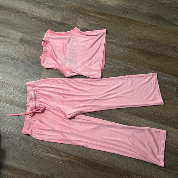 Juicy Couture Other - Juicy Couture Sleepwear Pink Tank Top 2 Piece Pajama Set Size L Exc Condition